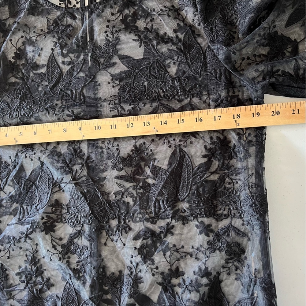 NA-KD Women’s Black Floral Lace Sheer Top Embroidered Elegant Size 40 - Picture 14 of 16